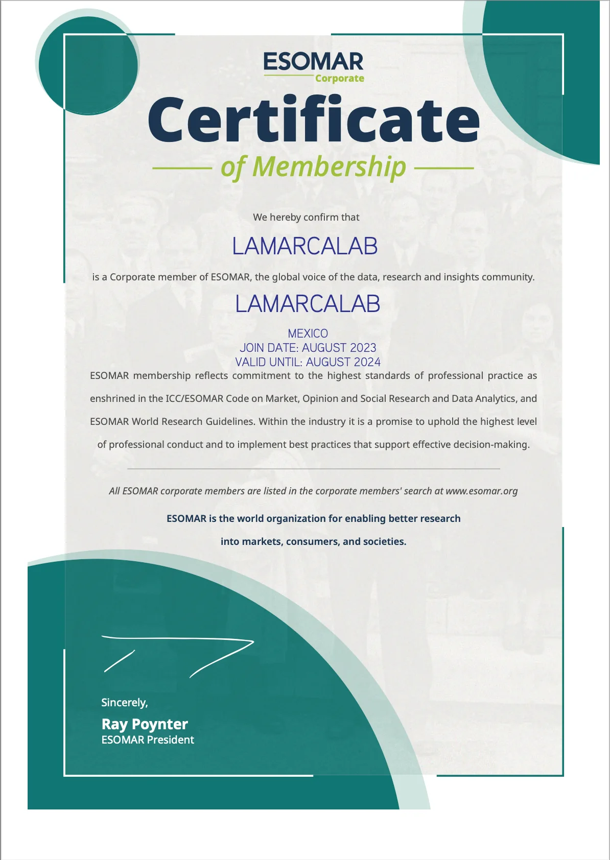 Certification ESOMAR